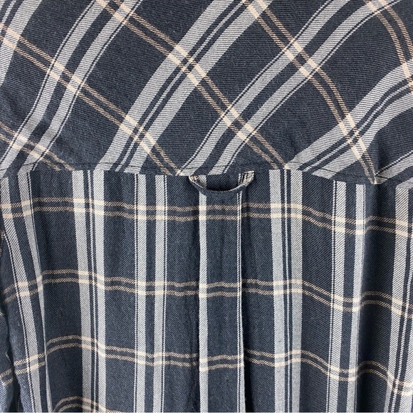 Anthropologie Pilcro Tuxedo Buttondown Shirt In Black Motif Plaid Small - Picture 10 of 10